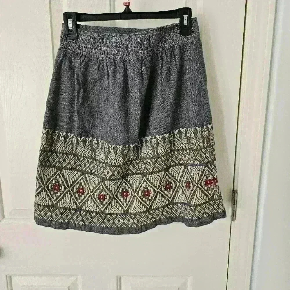 Lucky Brand Mexican Embroidered Denim Skirt Size XS - Picture 2 of 3